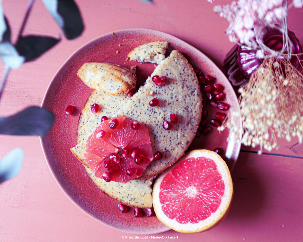Financiers au pamplemousse rose